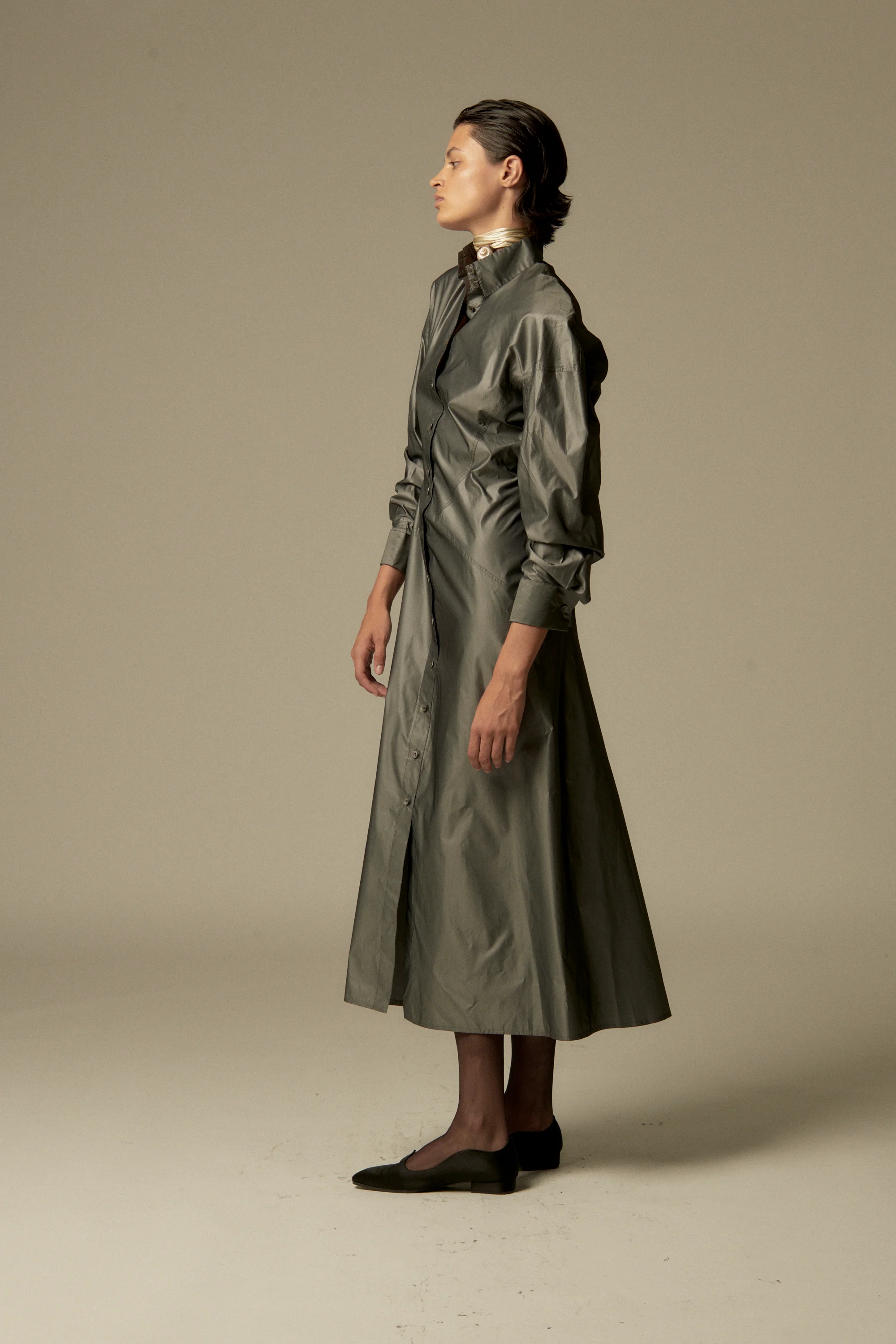 Alaïa Gunmetal Silk Dress - Image 15
