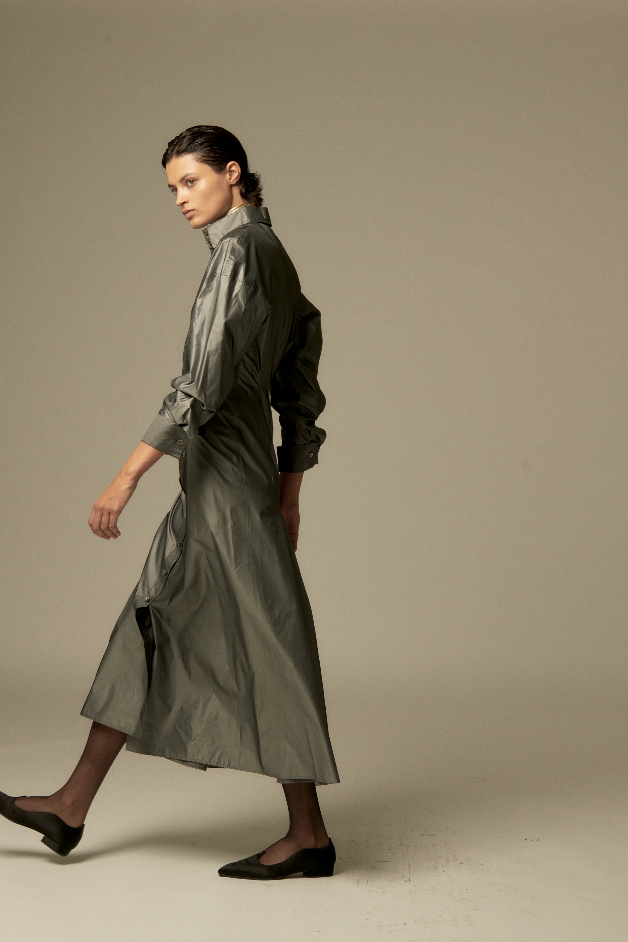 Alaïa Gunmetal Silk Dress - Image 17