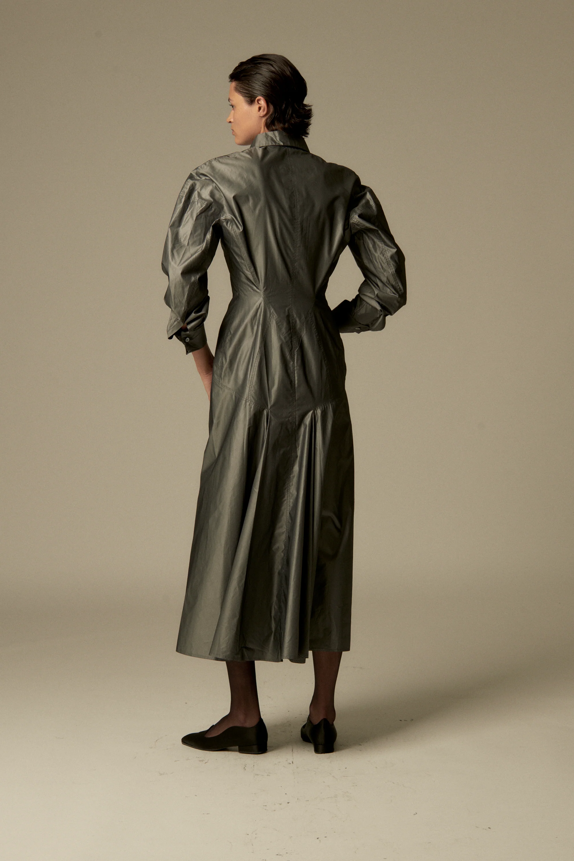 Alaïa Gunmetal Silk Dress - Image 3