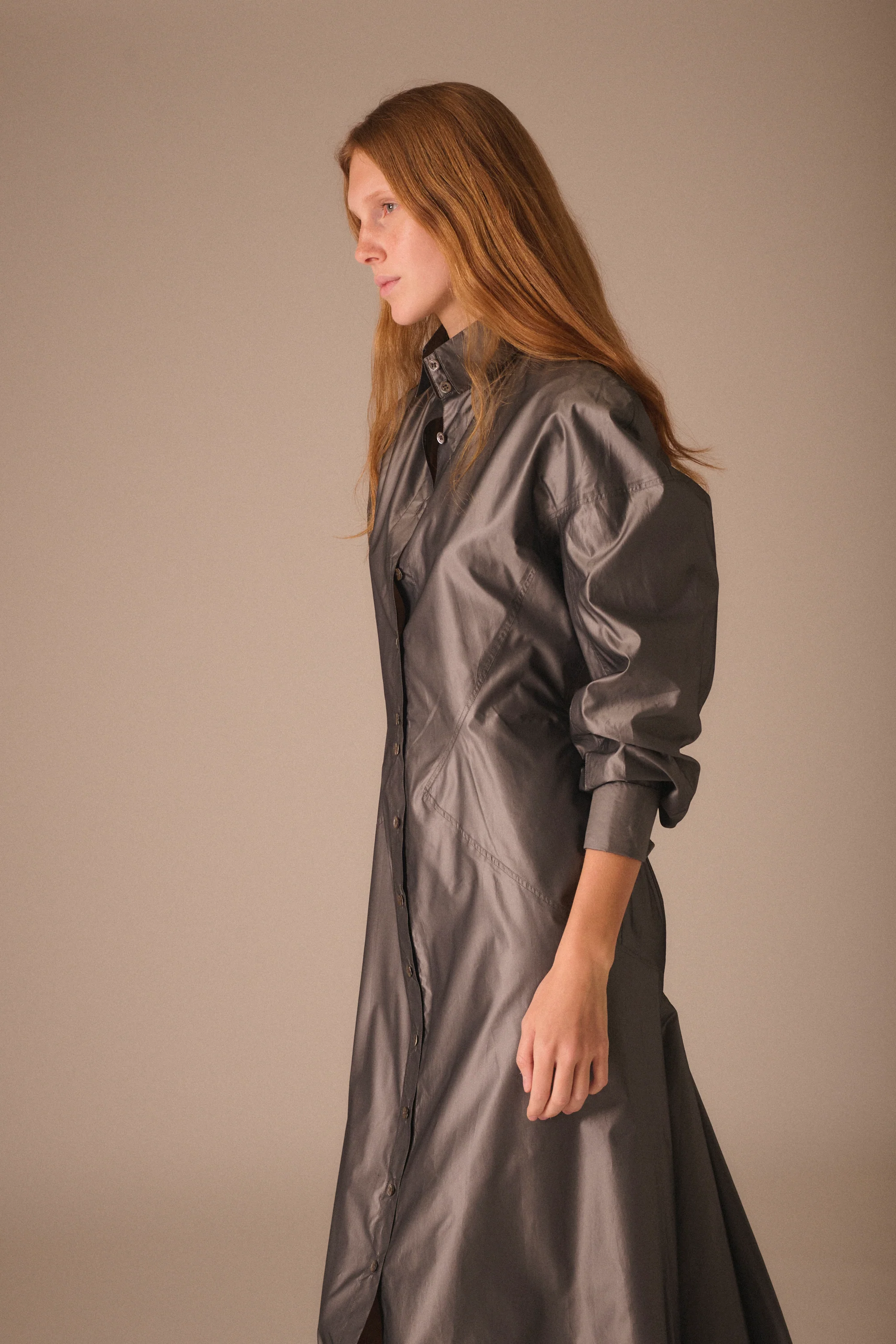 Alaïa Gunmetal Silk Dress - Image 8