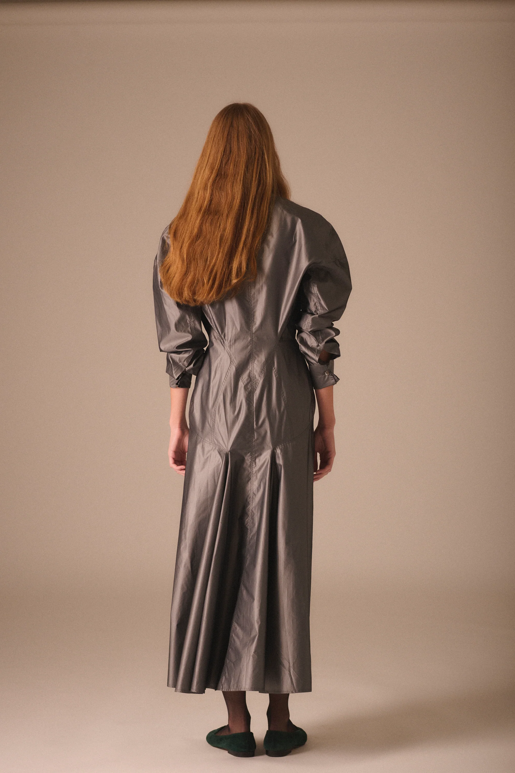 Alaïa Gunmetal Silk Dress - Image 9