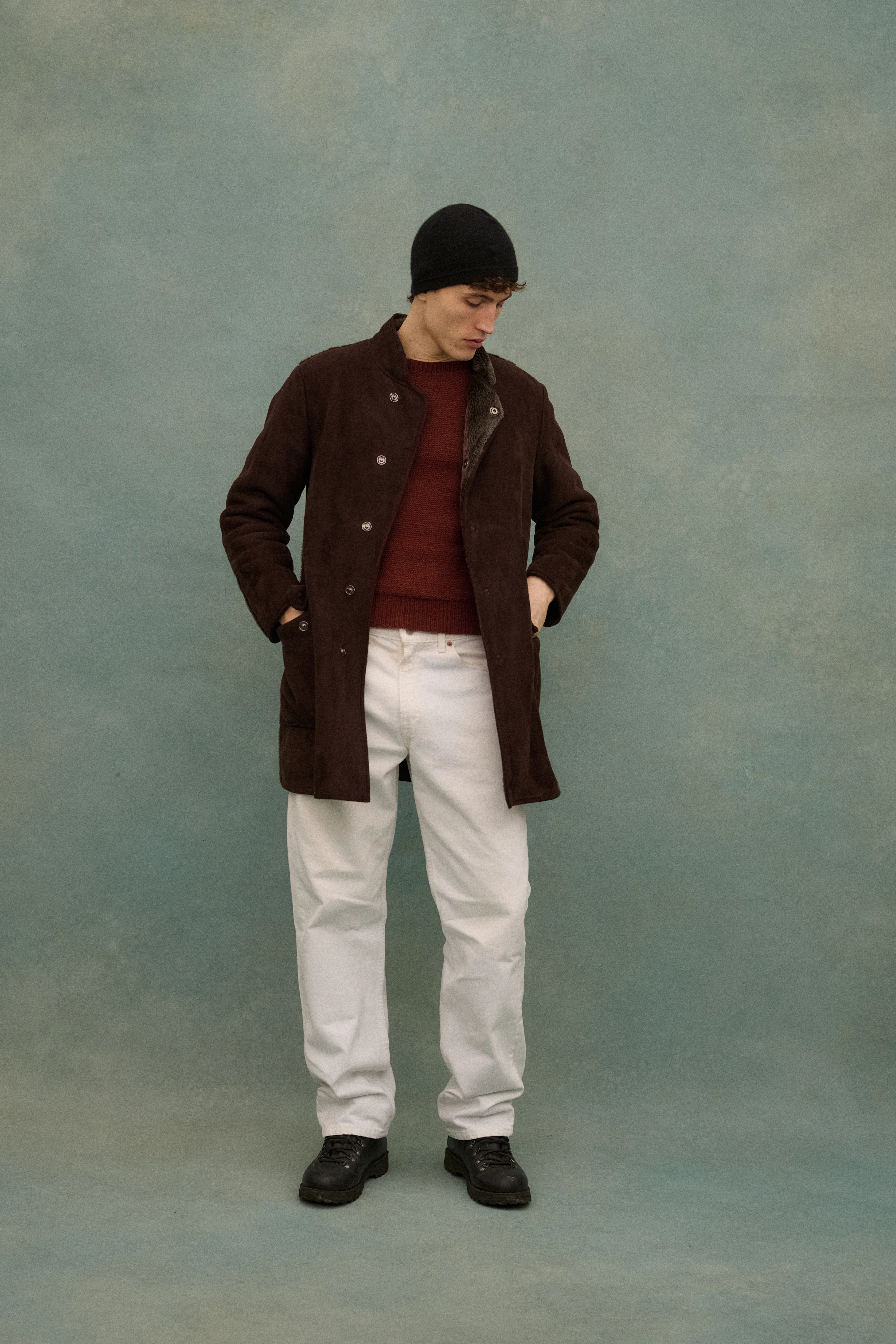 Armani Brown Shearling Coat - Image 10