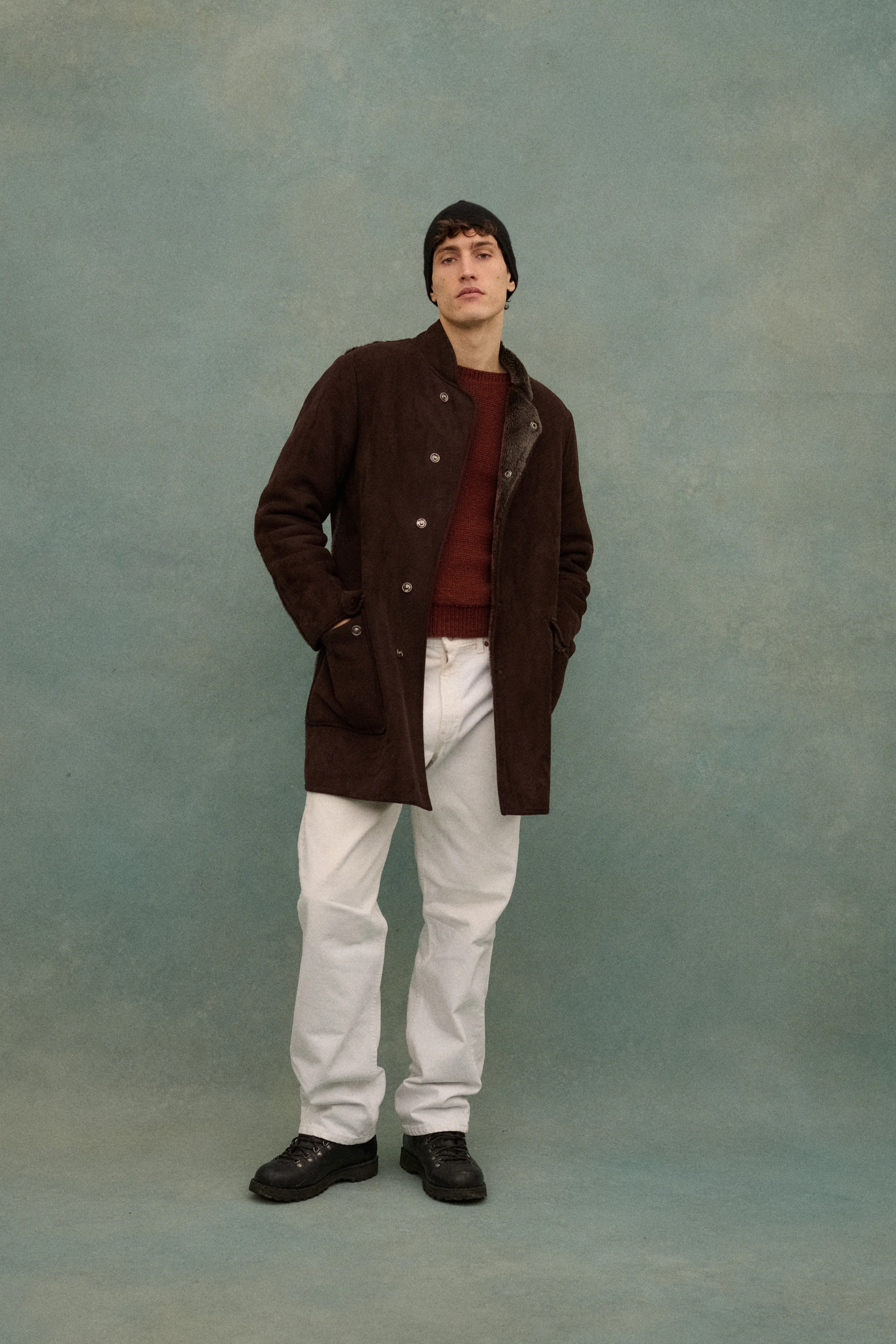 Armani Brown Shearling Coat - Image 11