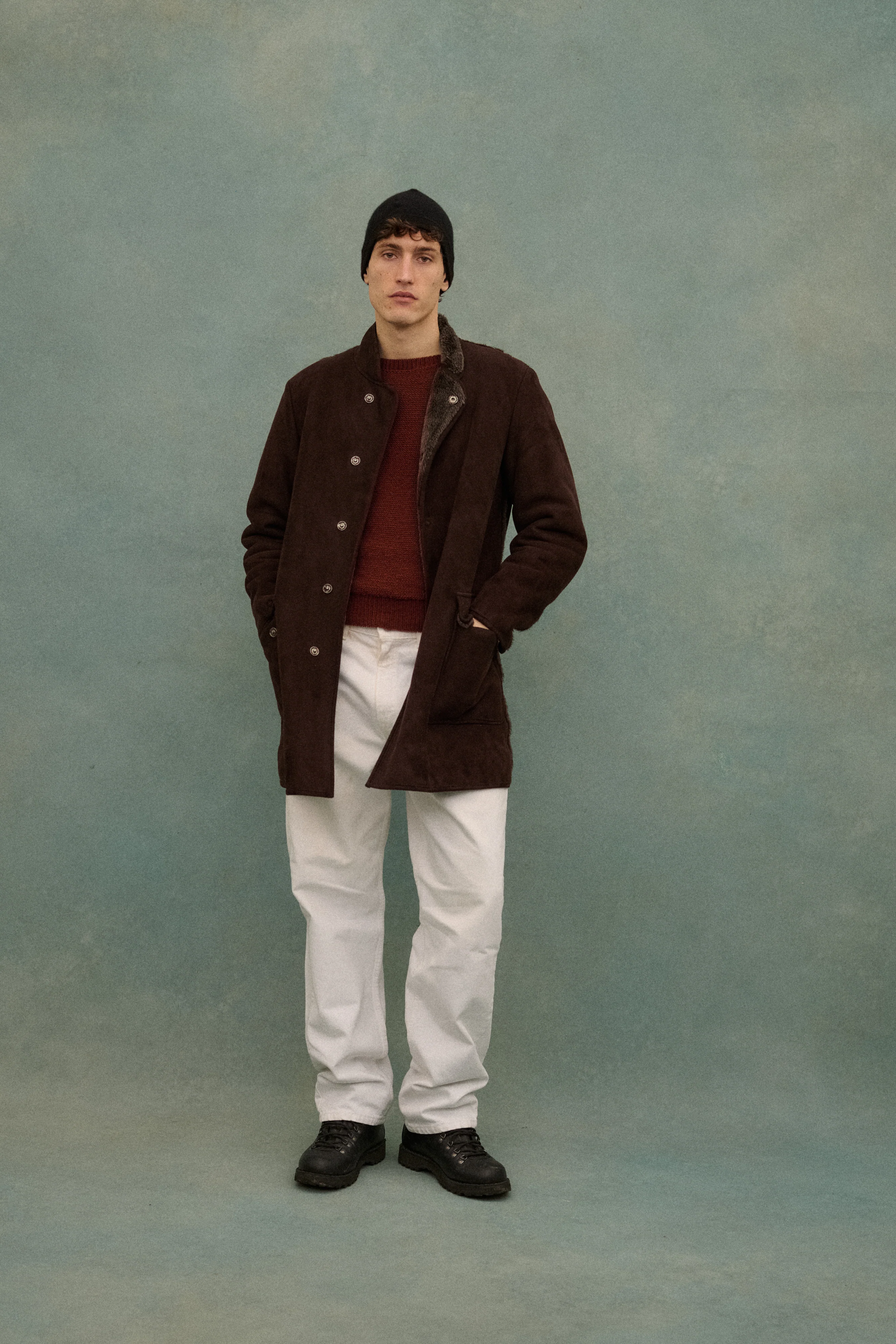 Armani Brown Shearling Coat - Image 12