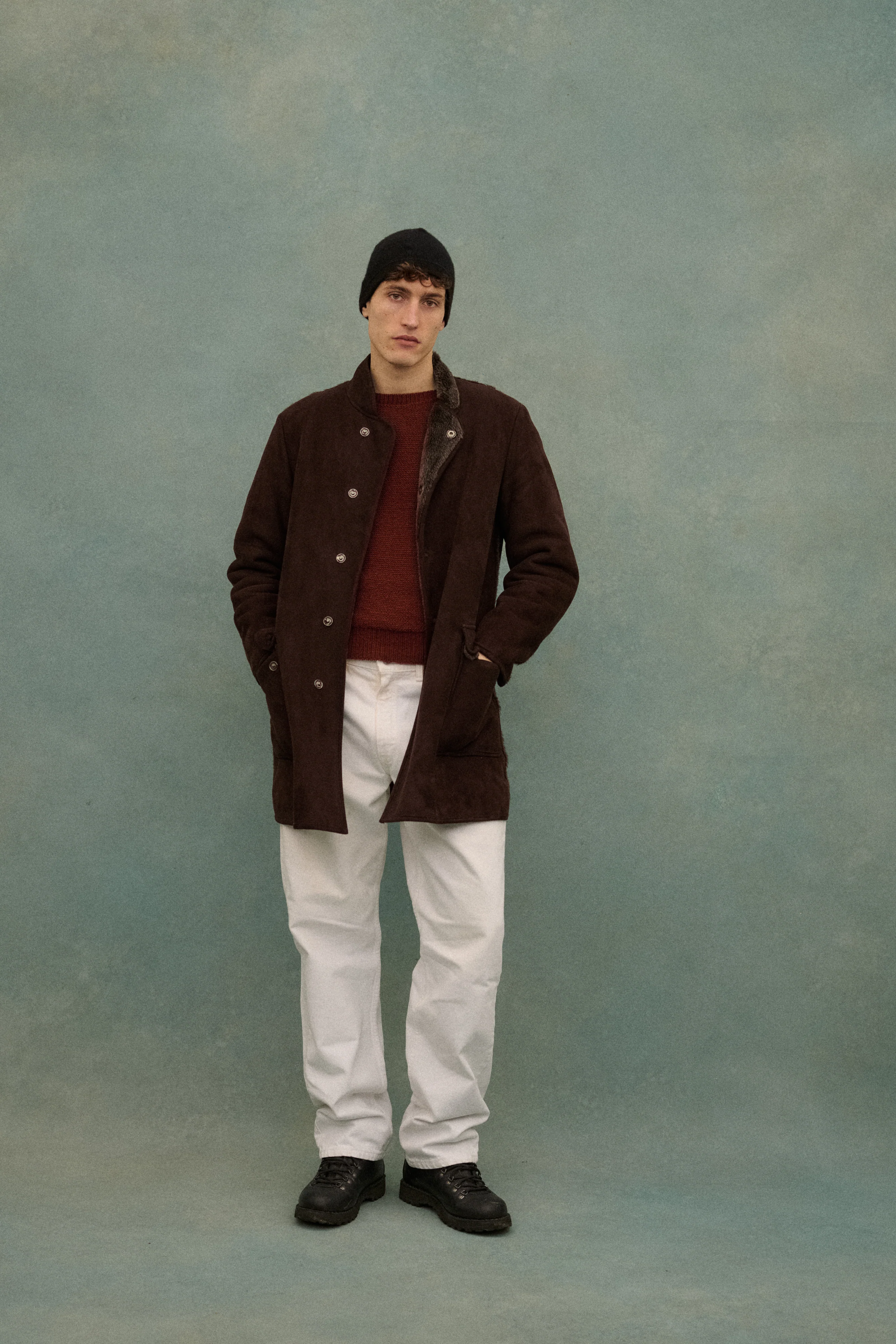 Armani Brown Shearling Coat - Image 13