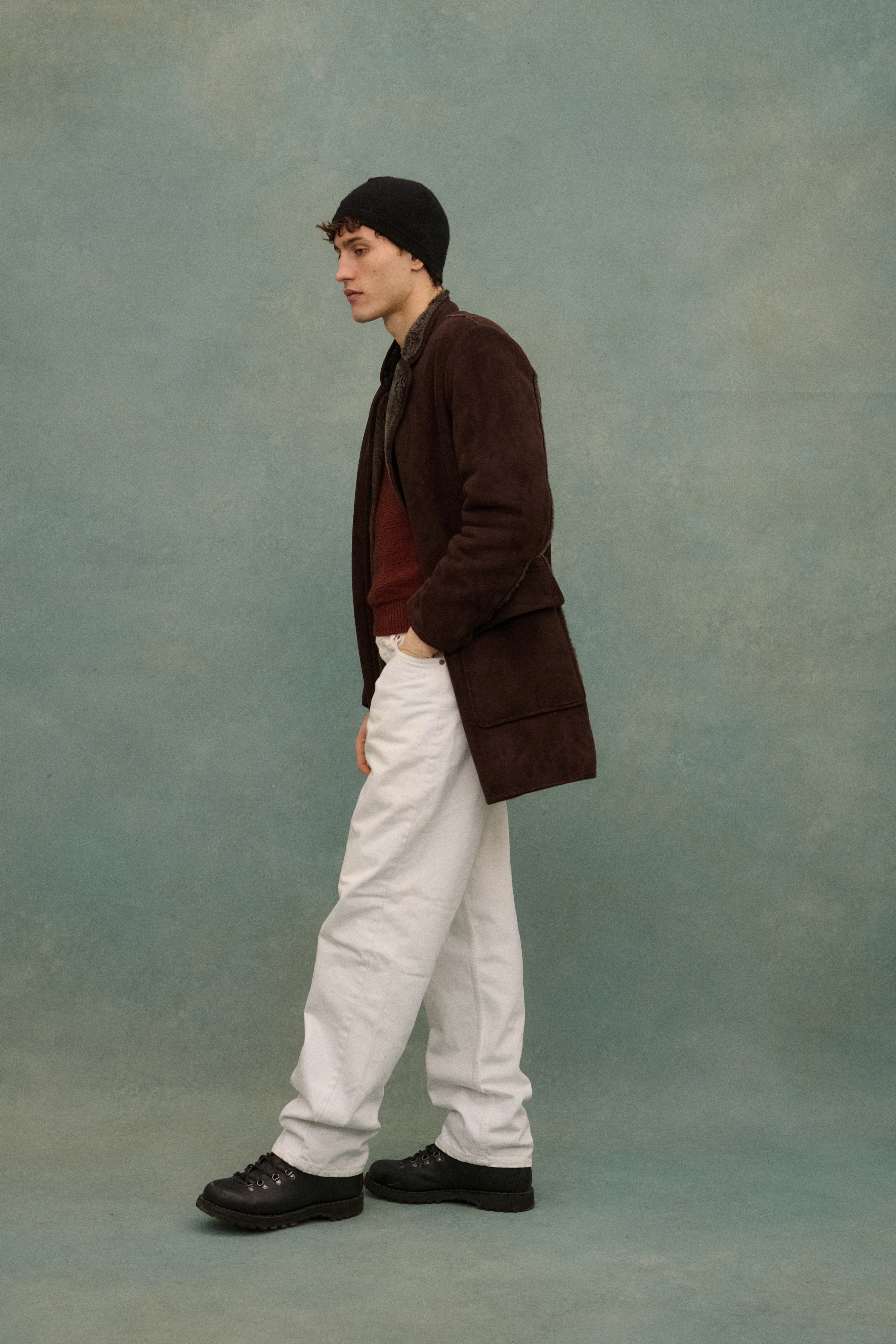 Armani Brown Shearling Coat - Image 14
