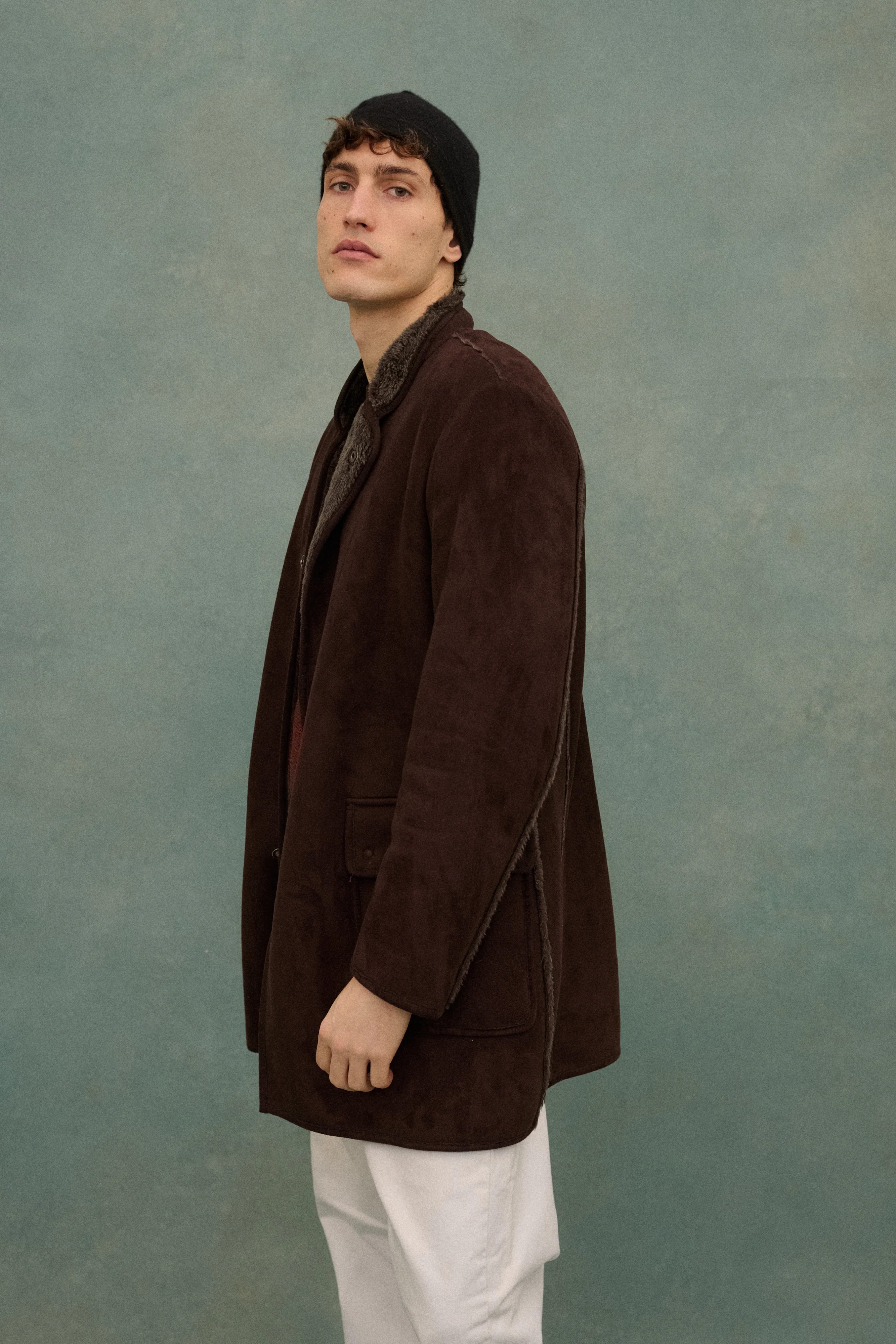 Armani Brown Shearling Coat - Image 15