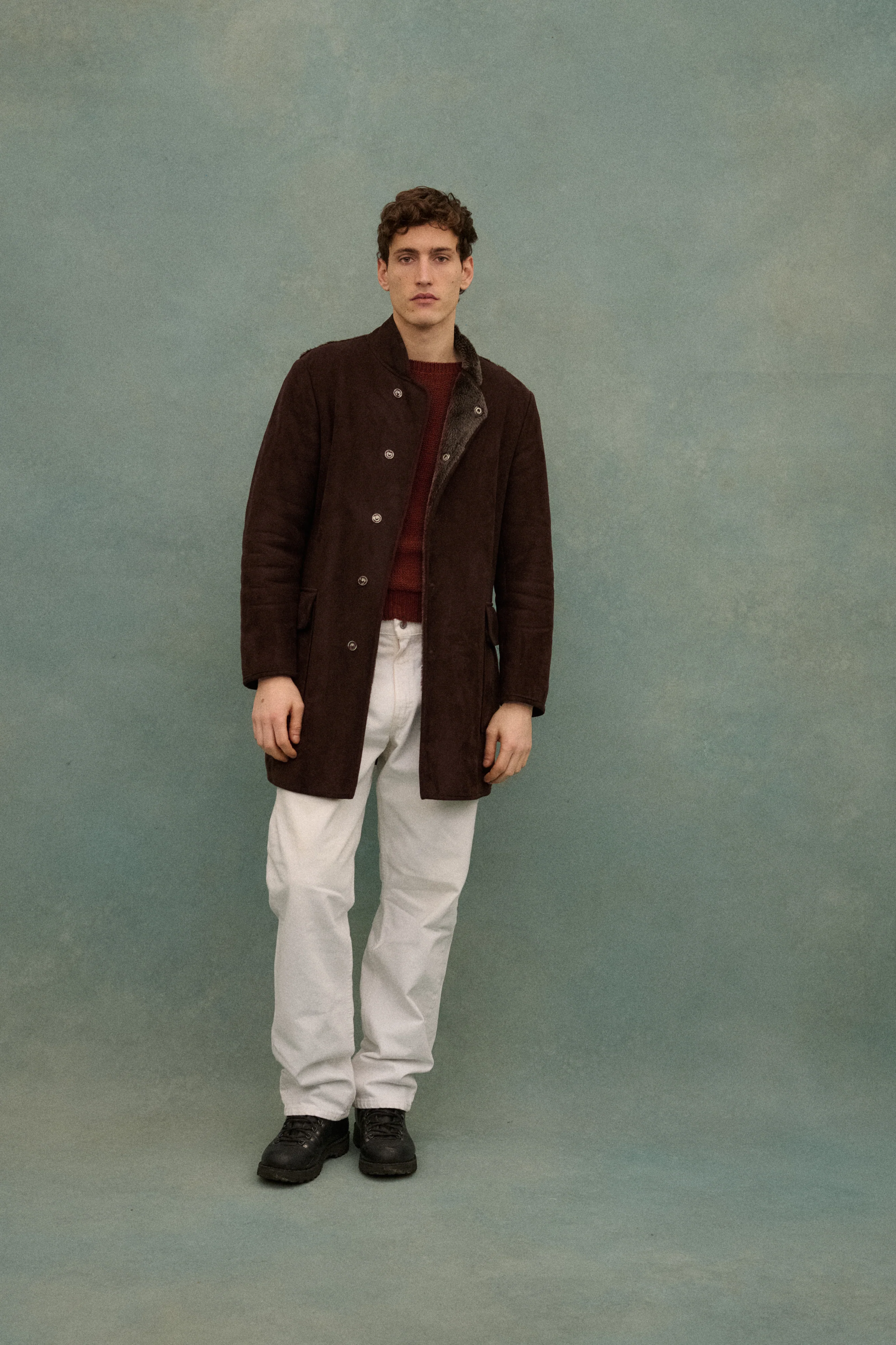 Armani Brown Shearling Coat - Image 16