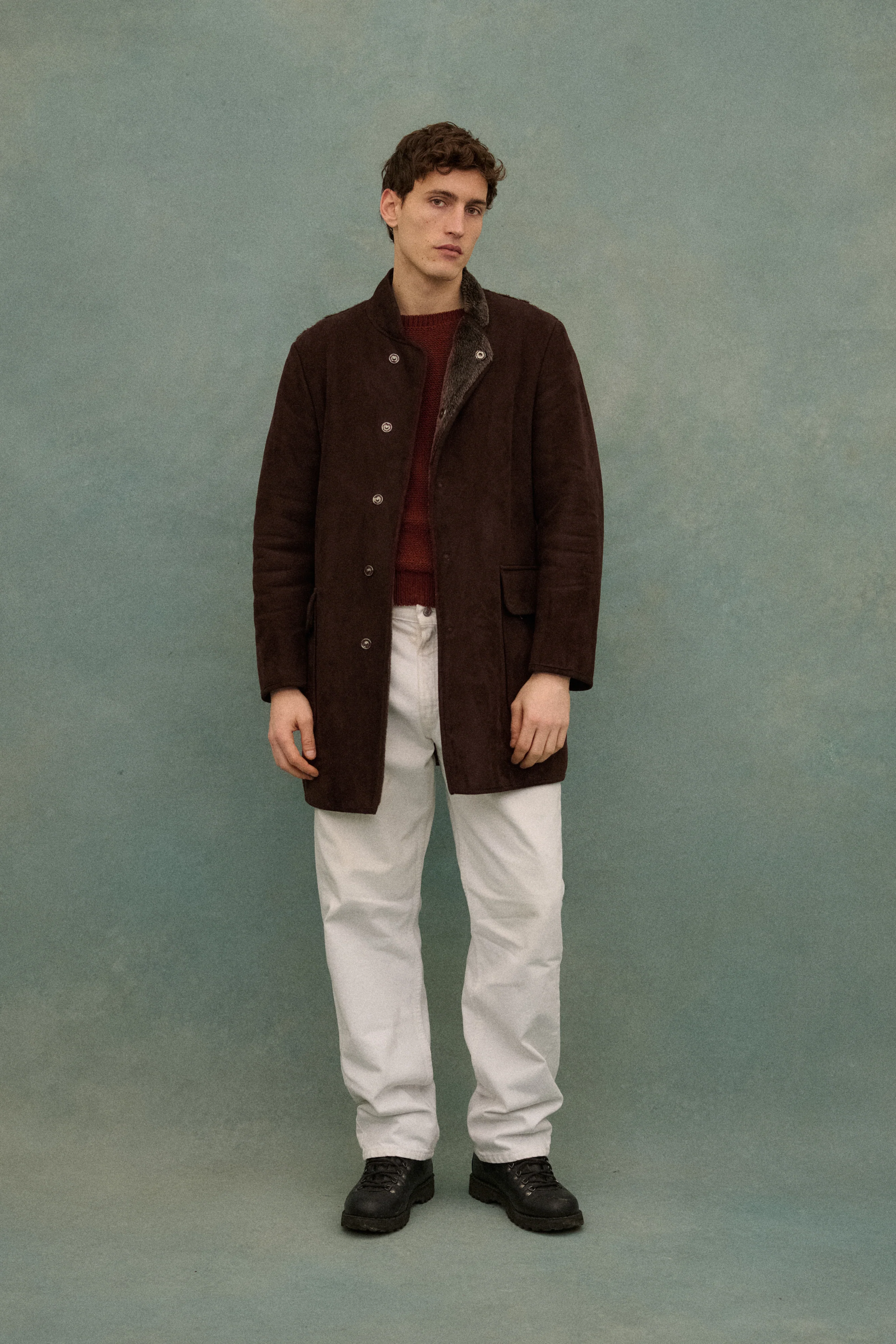 Armani Brown Shearling Coat - Image 17