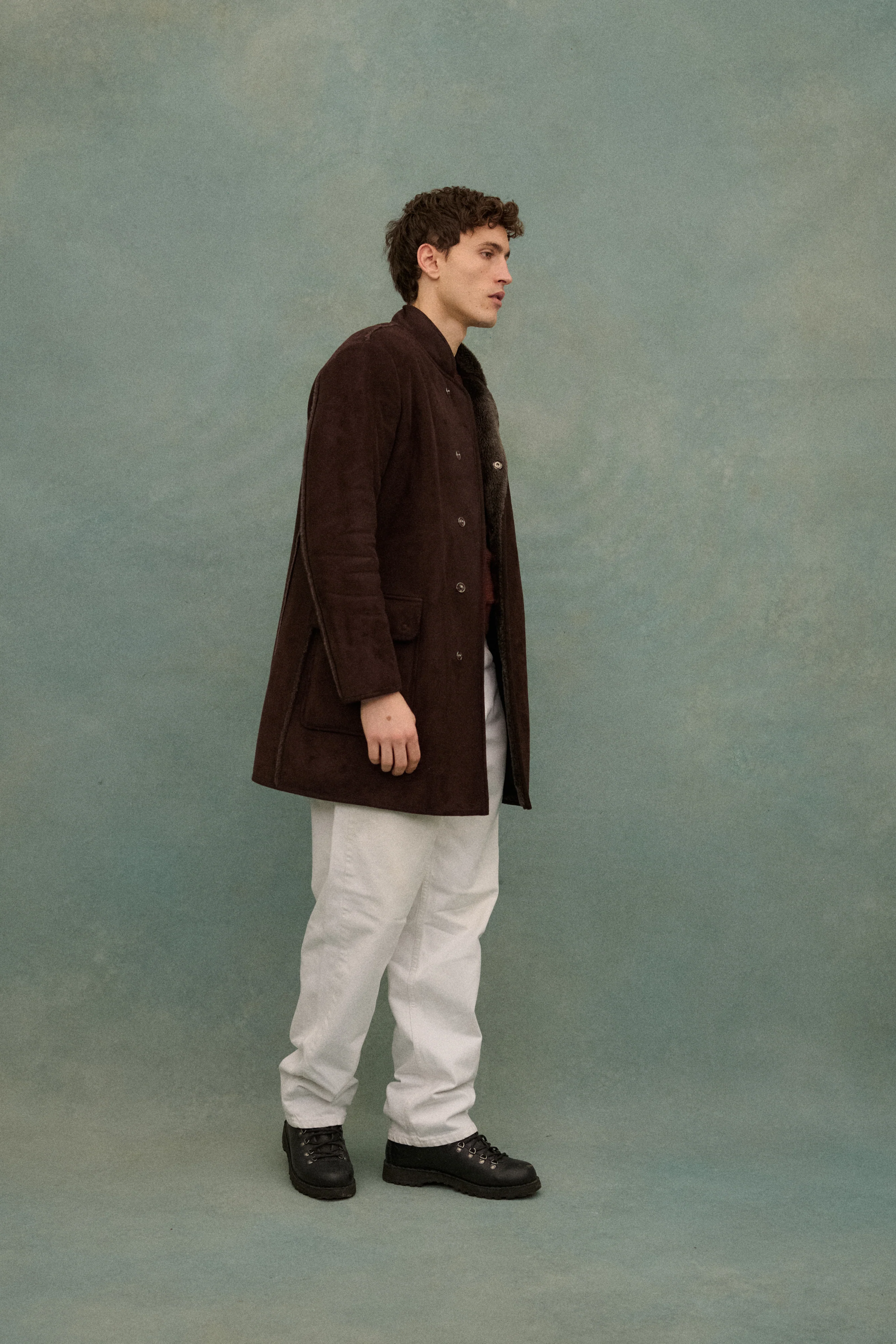 Armani Brown Shearling Coat - Image 18