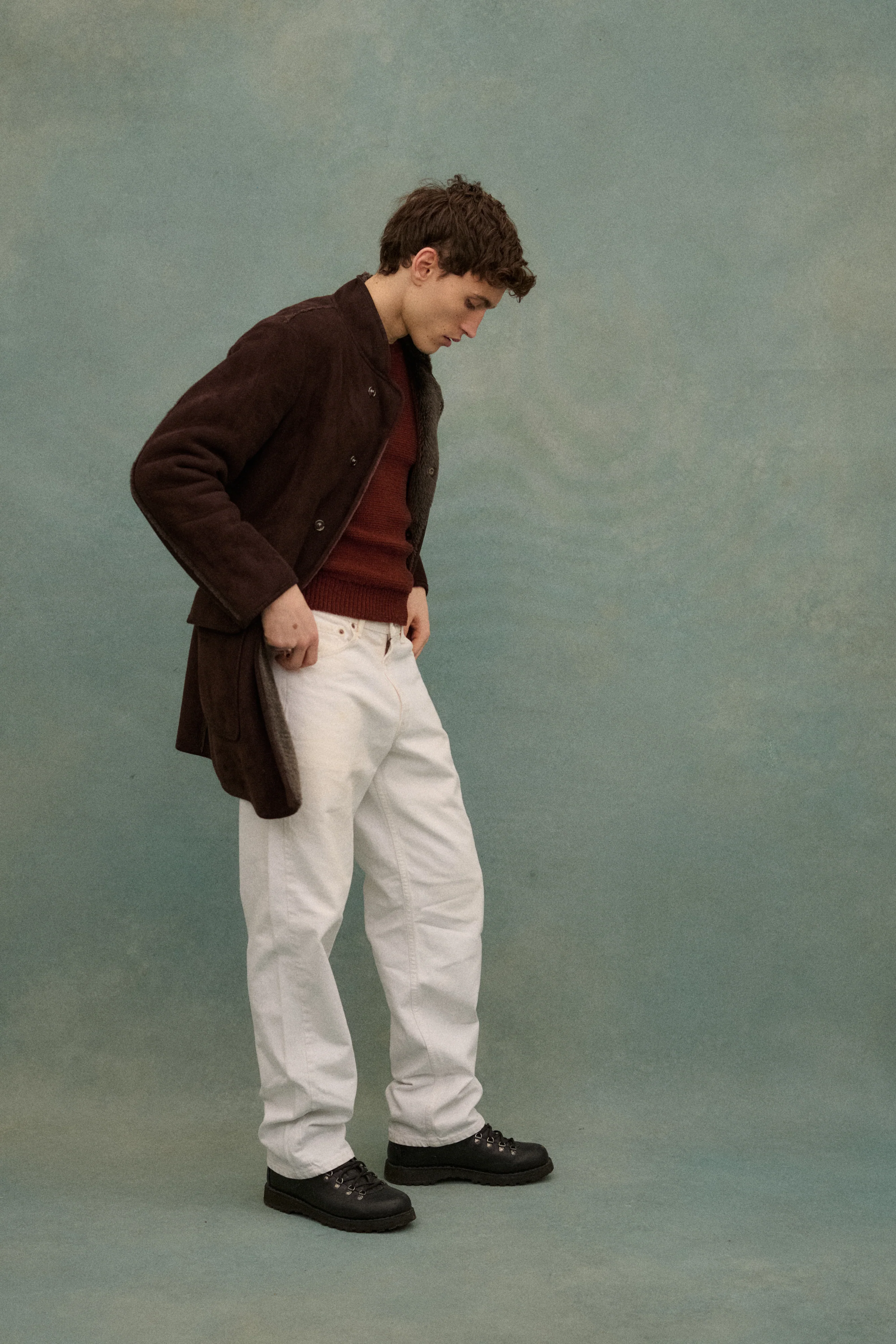 Armani Brown Shearling Coat - Image 19