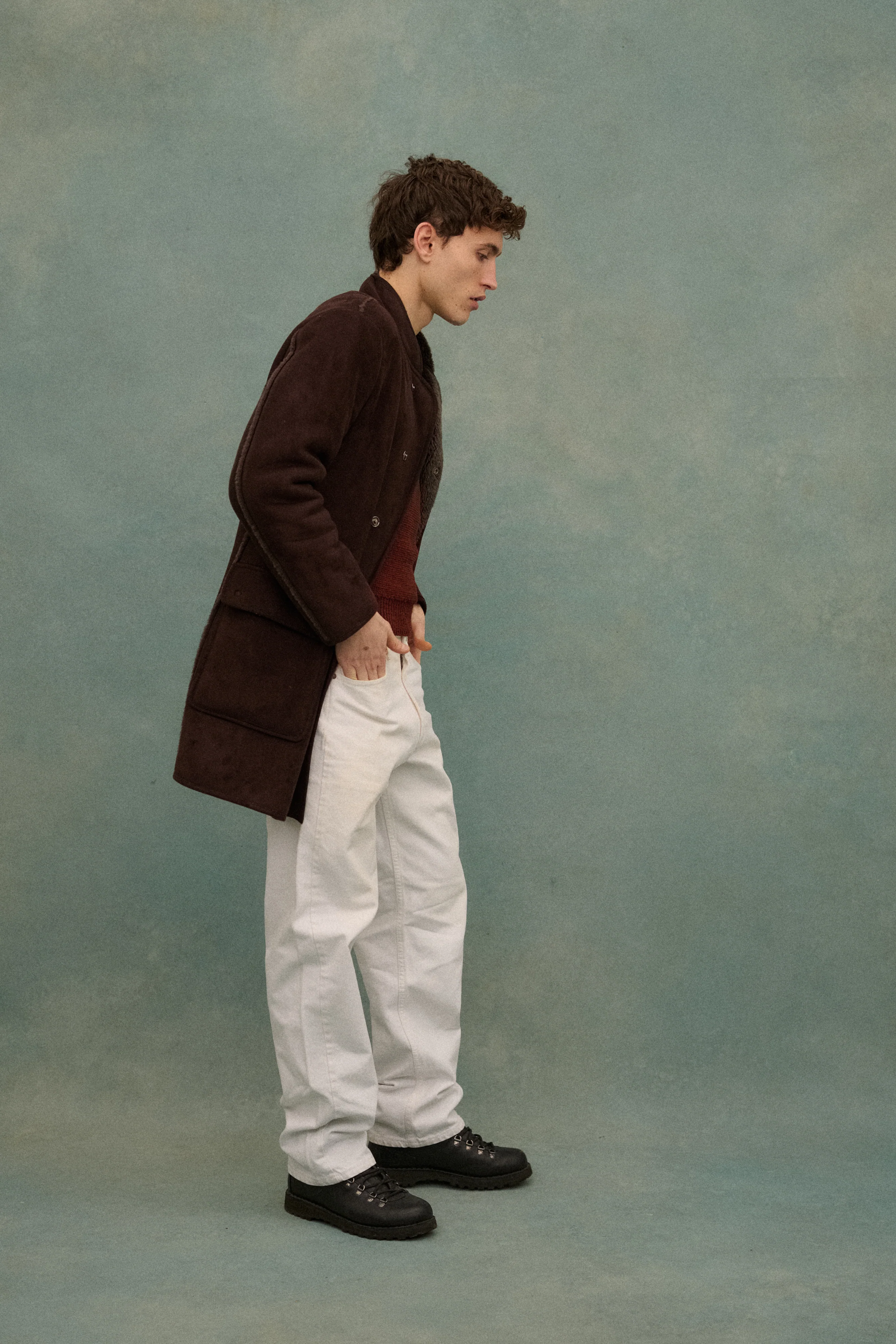 Armani Brown Shearling Coat - Image 20
