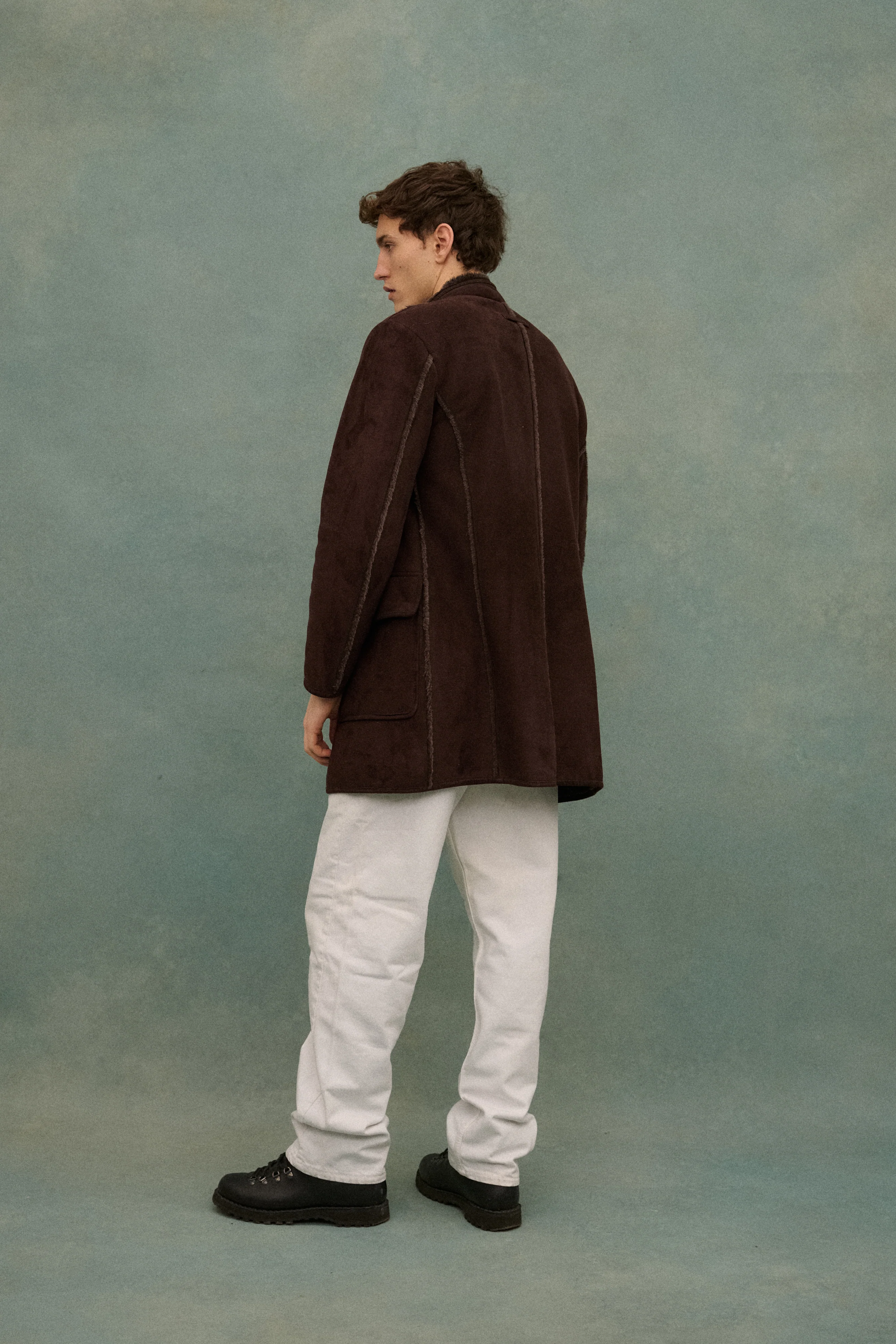 Armani Brown Shearling Coat - Image 21