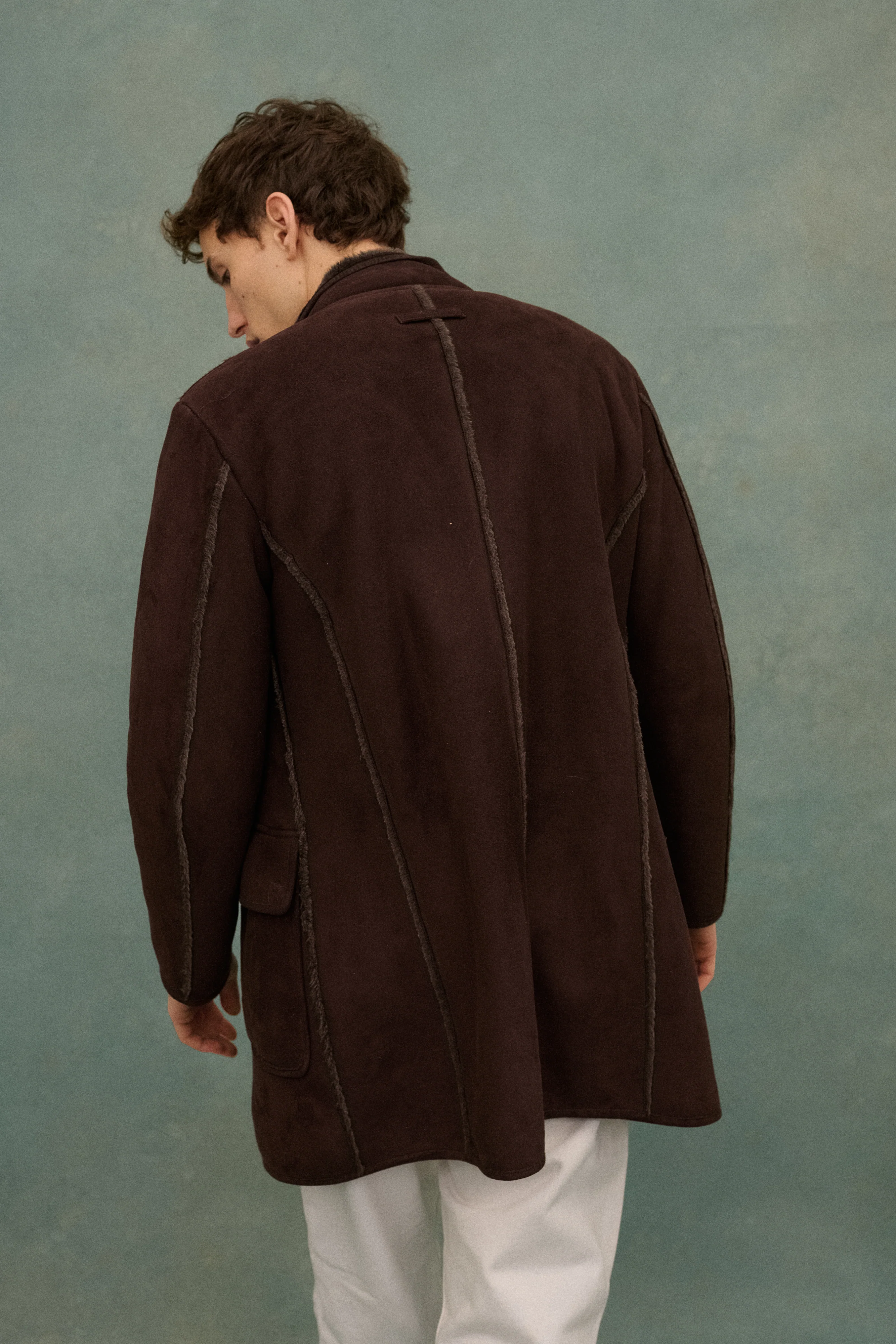 Armani Brown Shearling Coat - Image 3