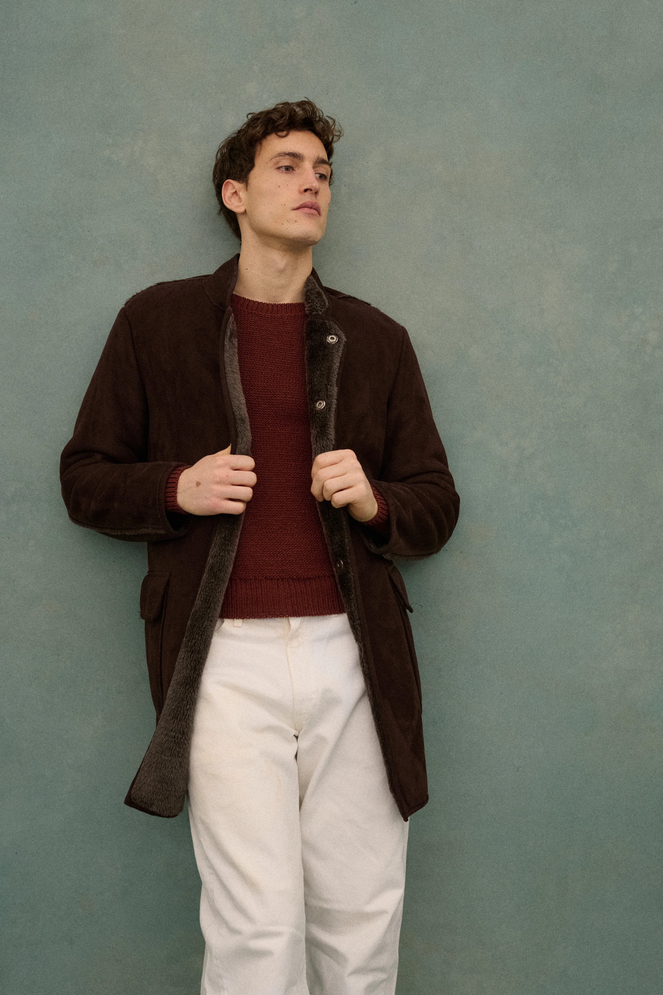 Armani Brown Shearling Coat - Image 5