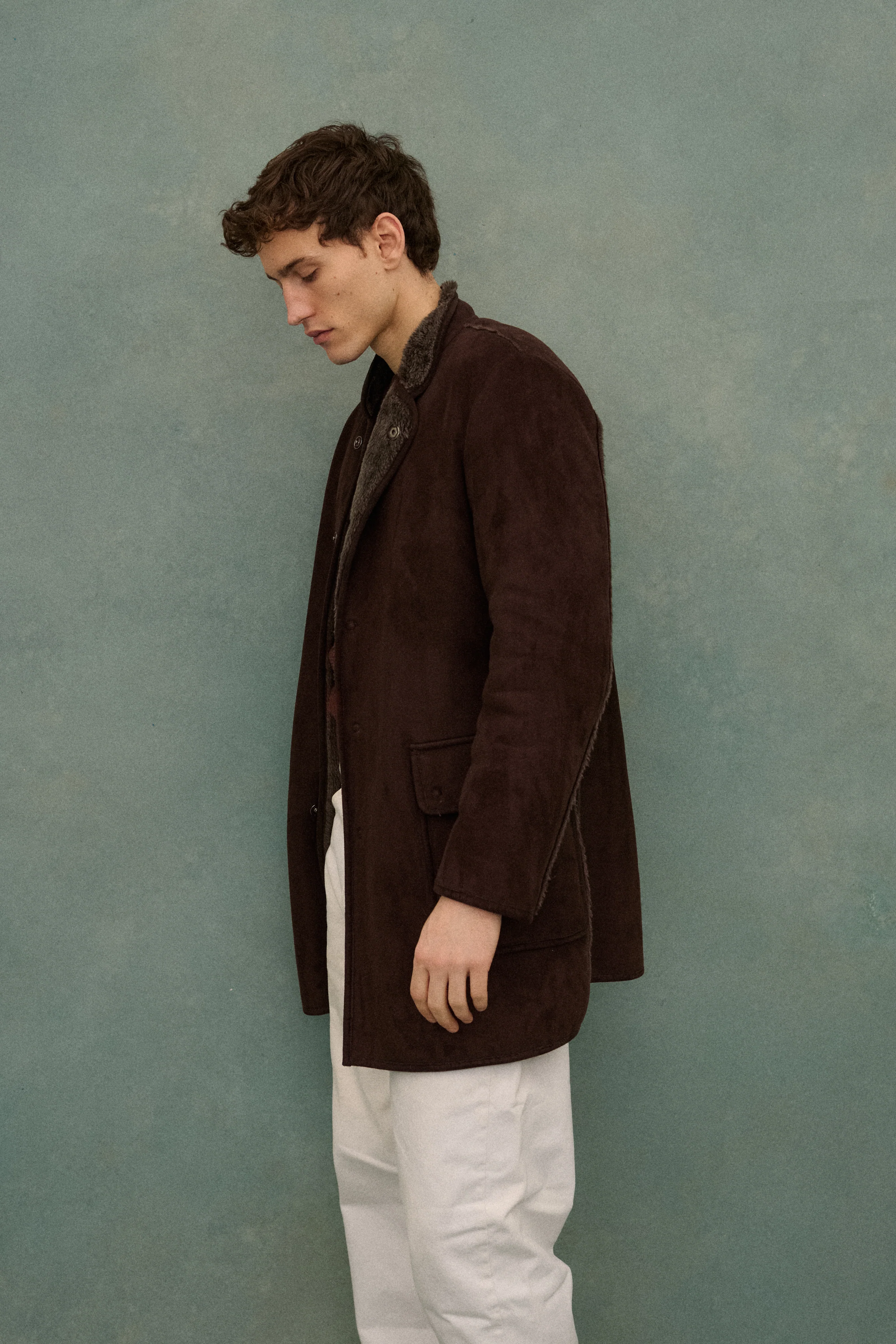 Armani Brown Shearling Coat - Image 8