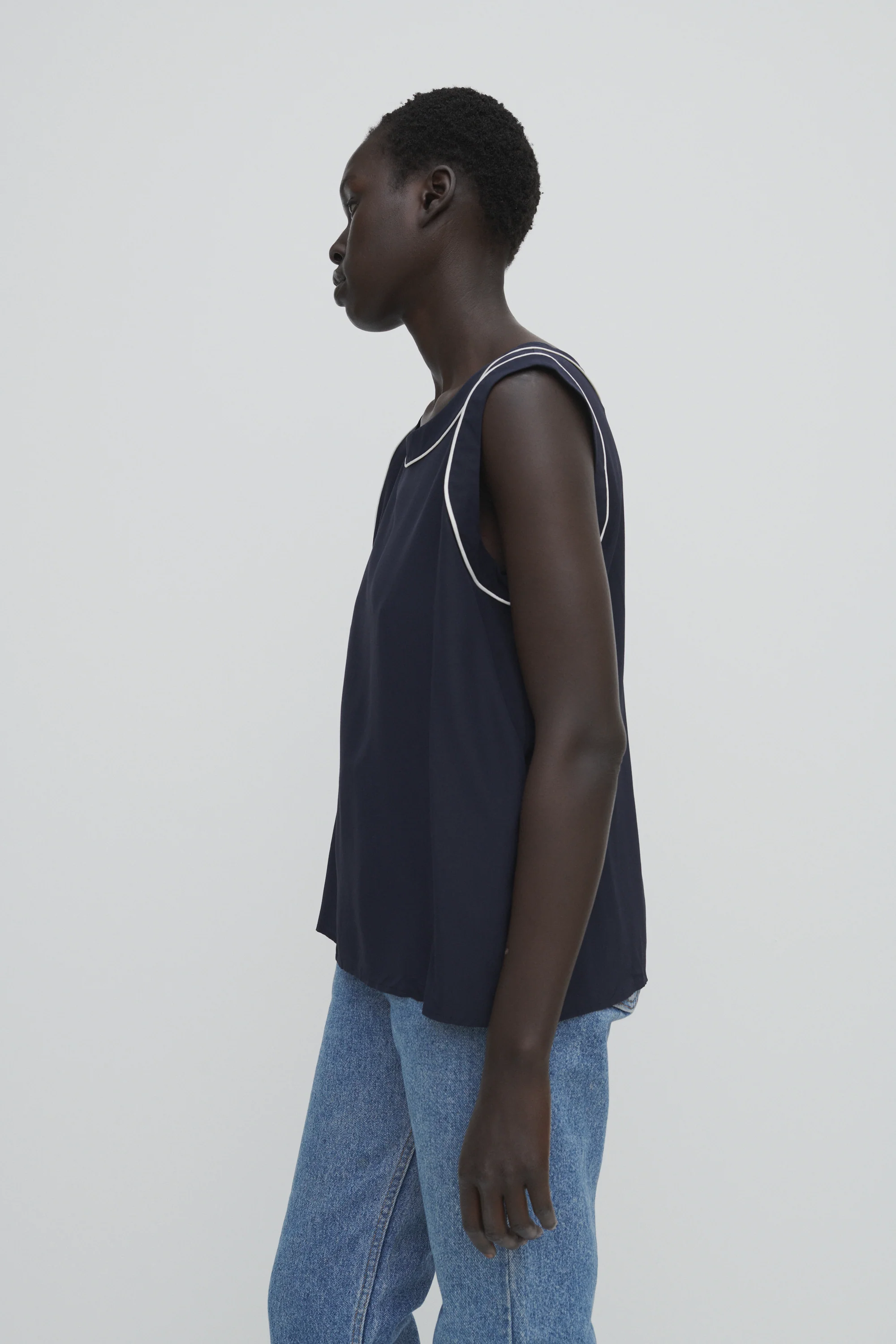 Valentino Navy Silk Top - Image 10