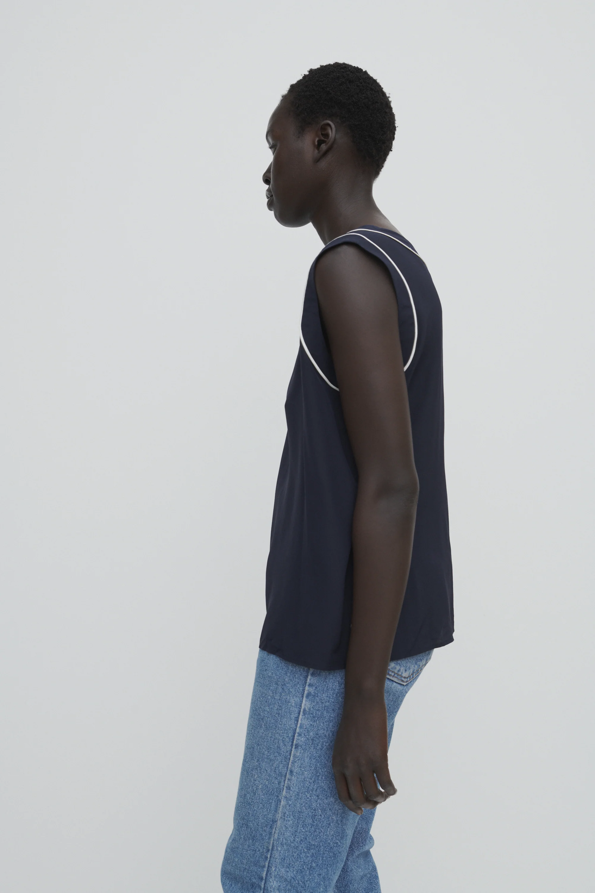 Valentino Navy Silk Top - Image 11