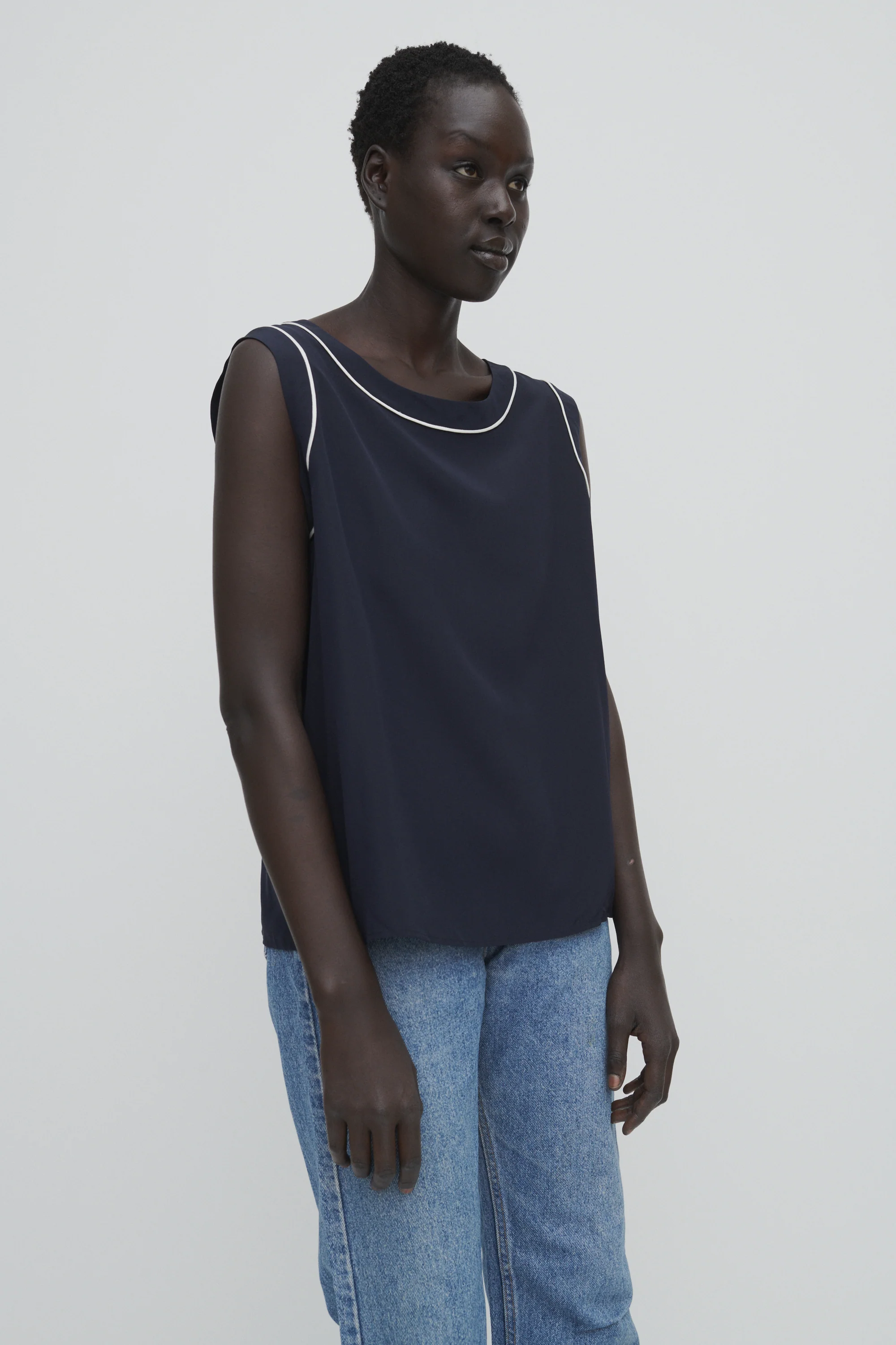 Valentino Navy Silk Top - Image 12