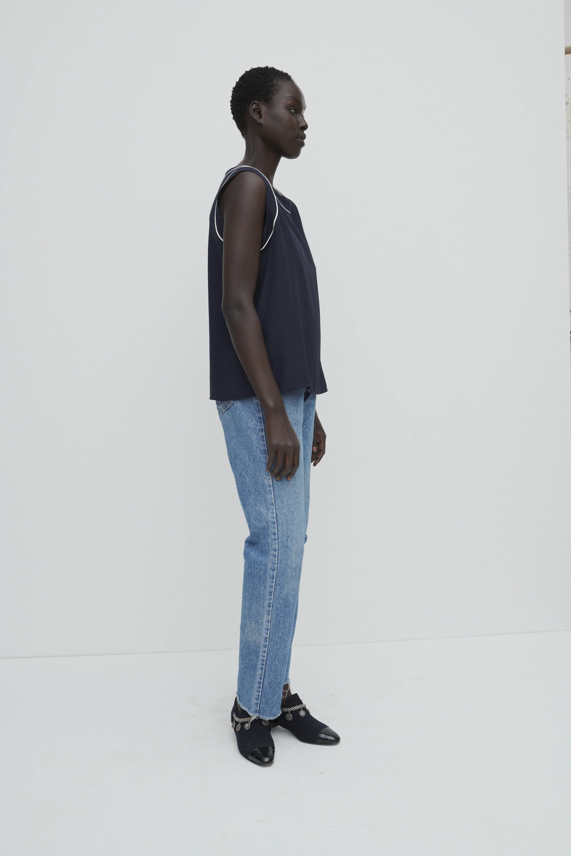 Valentino Navy Silk Top - Image 8