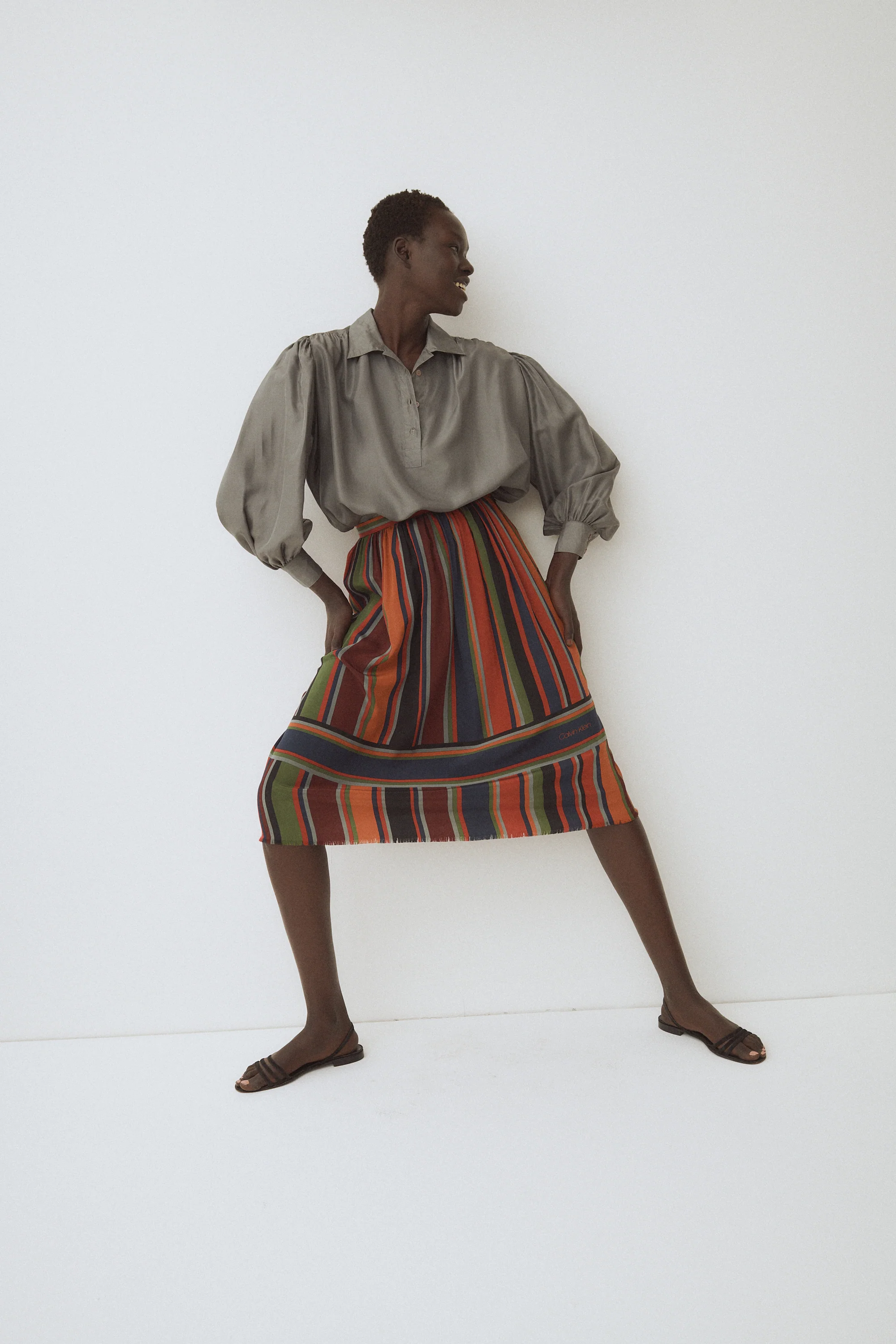 Vintage Calvin Klein Silk Skirt - Image 3