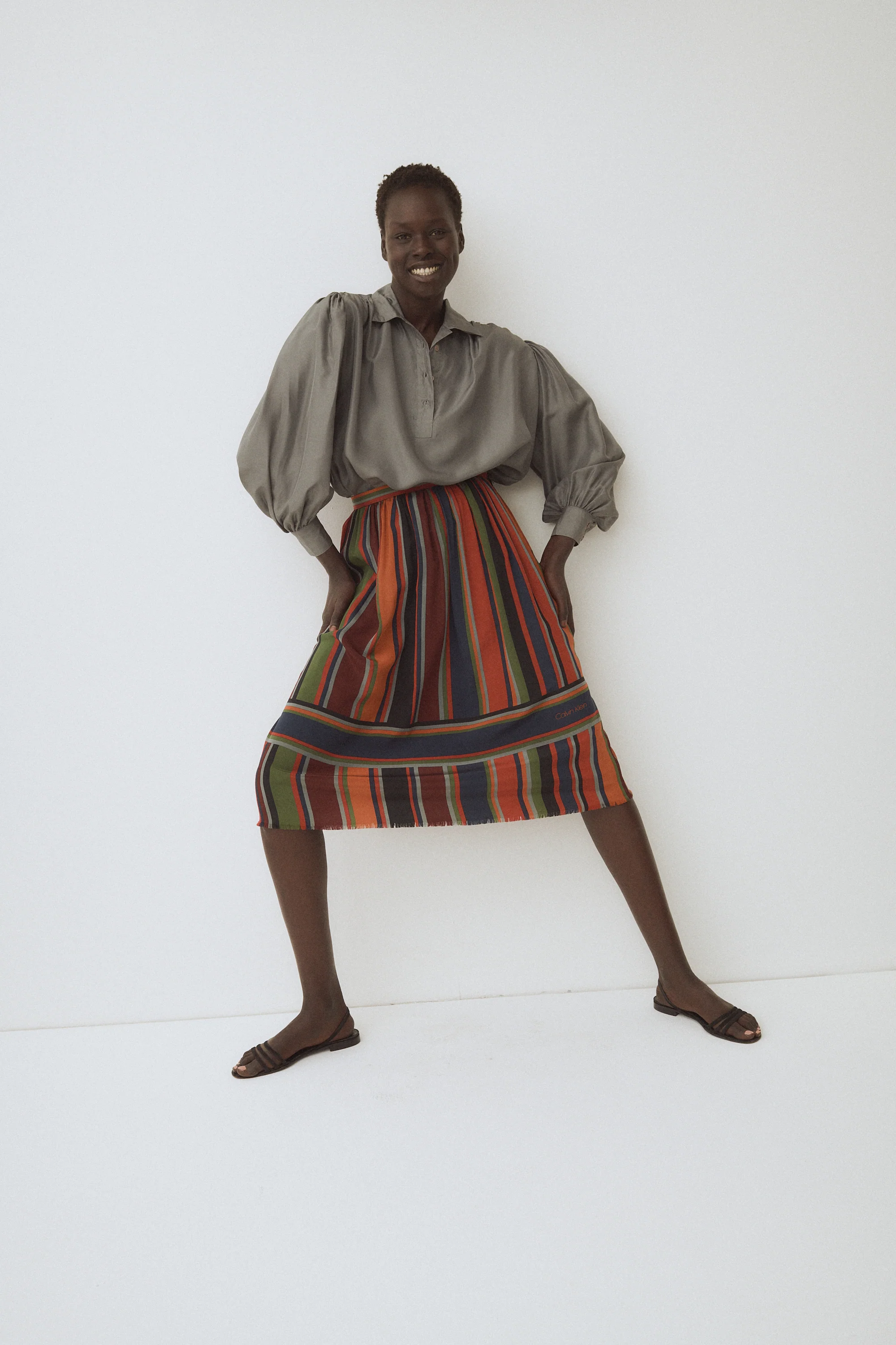 Vintage Calvin Klein Silk Skirt - Image 9