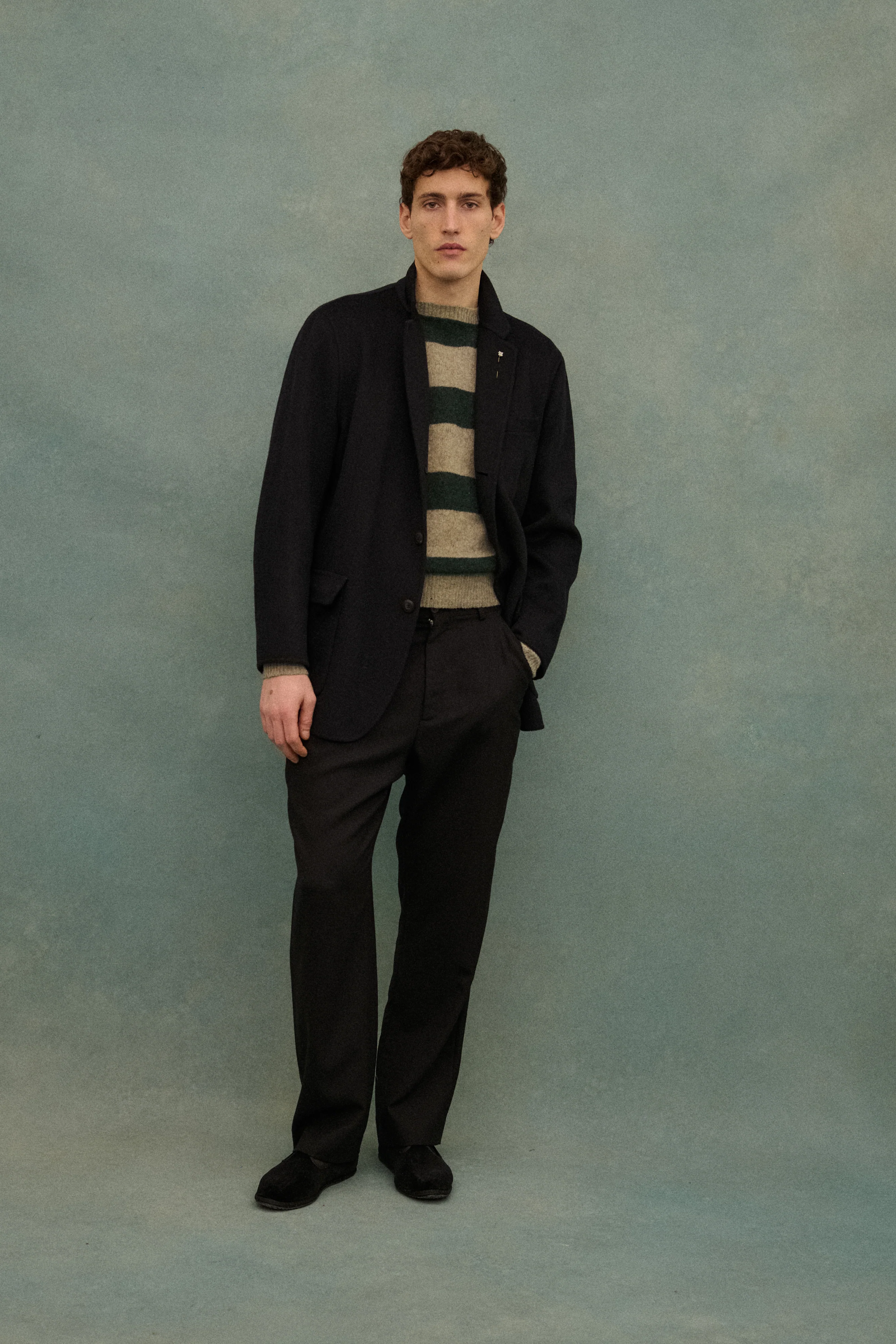 Armani Black Wool Coat - Image 5
