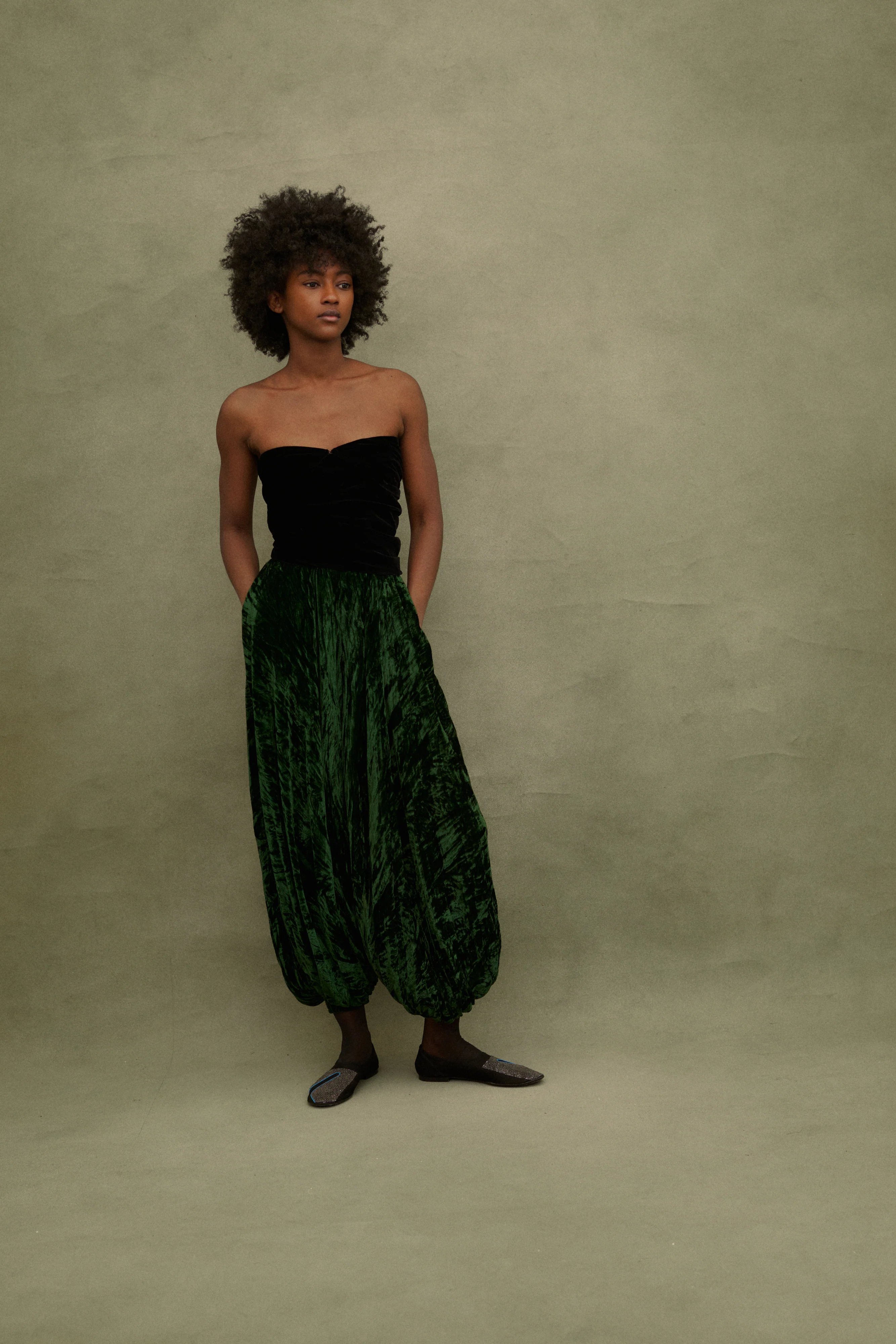 Ysl Green Velvet Trousers - Image 3