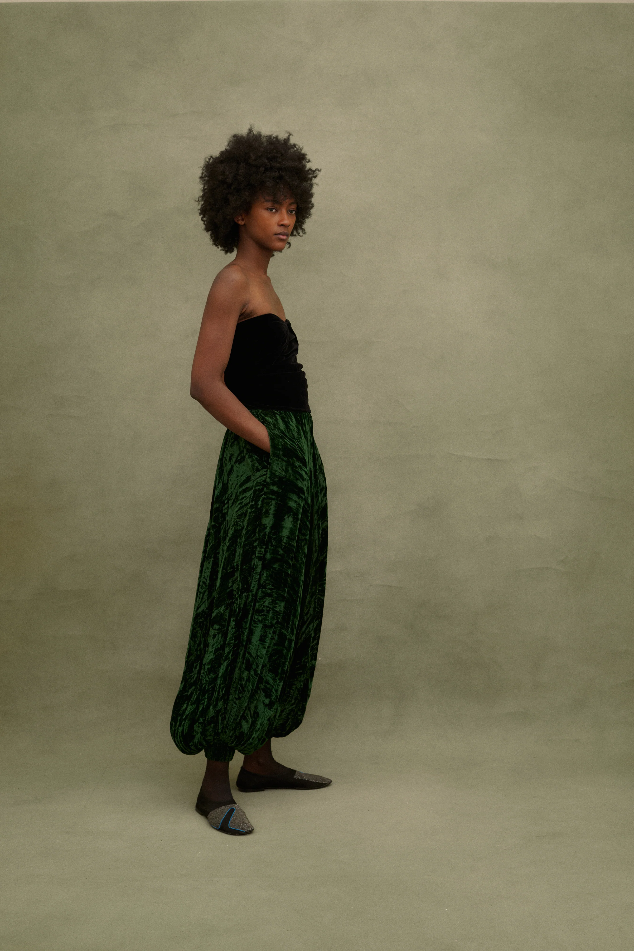 Ysl Green Velvet Trousers - Image 4
