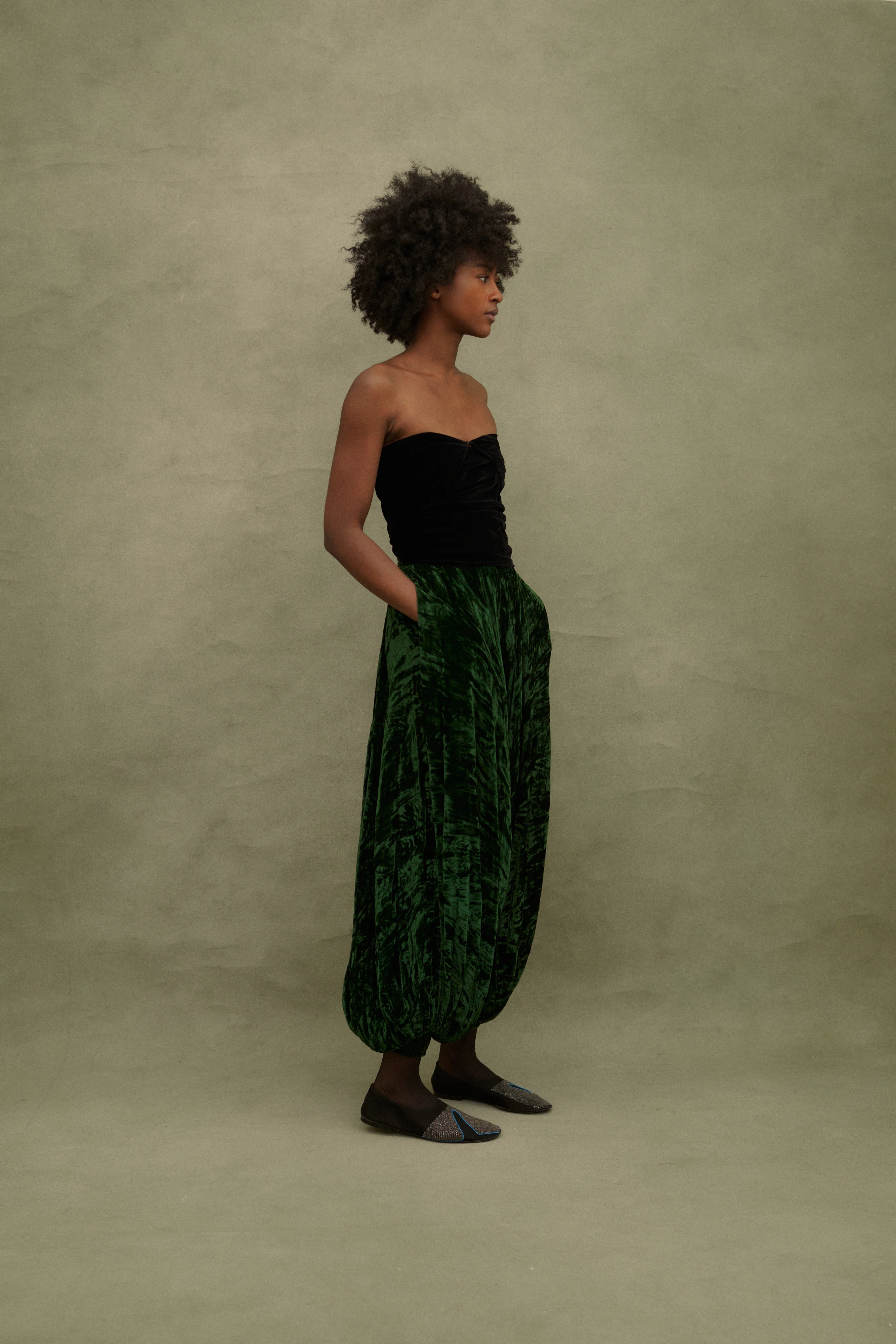 Ysl Green Velvet Trousers - Image 5